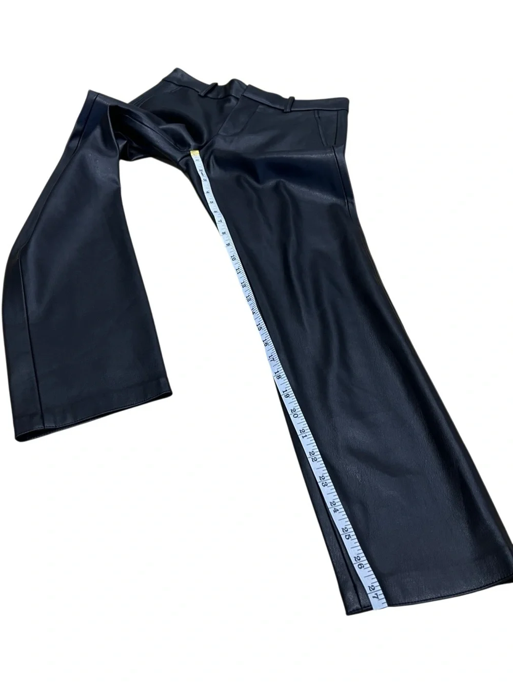 Zara black faux leather pants mid-rise Size 2